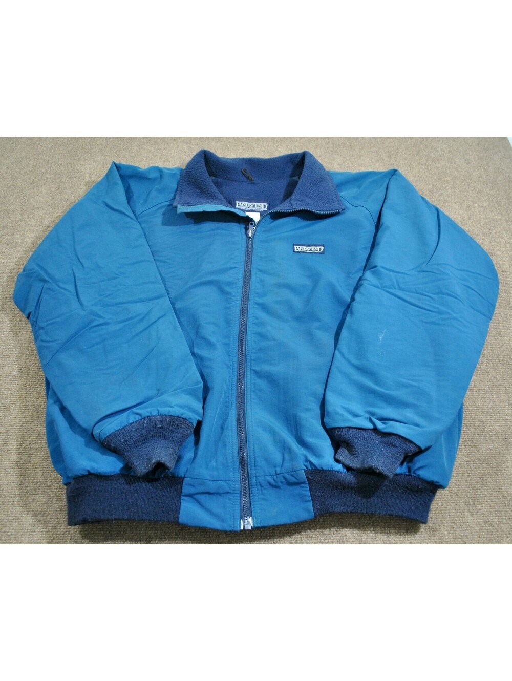 Lands' End 90s Vintage Squall Shell Fleece Winter Blue Zip Jacket Size Large